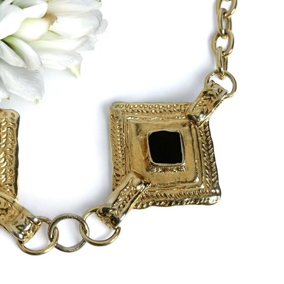 Reimagined Avant Garde Choker Necklace and Hoop Earrings - Picture 2 of 6